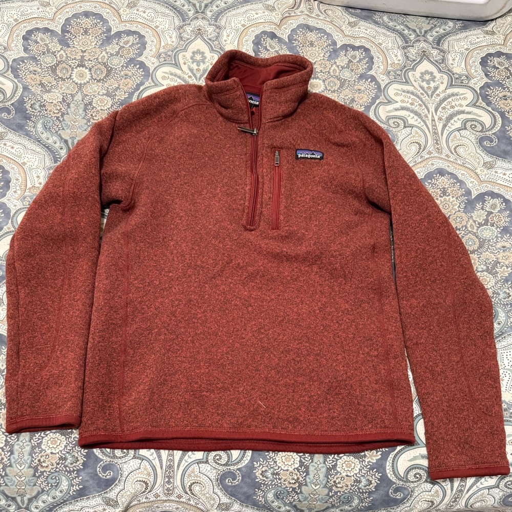 Patagonia Burnt Orange Quarter-Zip Fleece